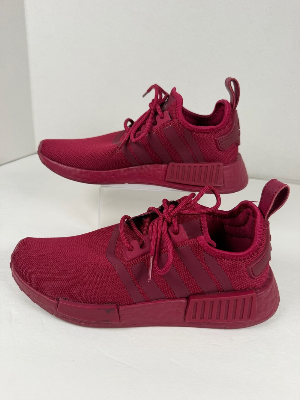 Adidas NMD_R1 Women’s 7.5 Burgundy Boost Knit Sneakers Running Shoes Casual - Picture 2 of 11